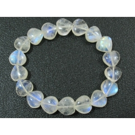 Blue sheen color Moonstone heart beads bracelet Blue sheen color Moonstone heart beads bracelet