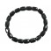 Black Tourmaline faceted barrel shaped beads bracelet