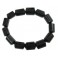Black Tourmaline faceted barrel shaped beads bracelet