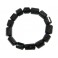 Black Tourmaline faceted barrel shaped beads bracelet