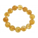 Citrine faceted round beads bracelet