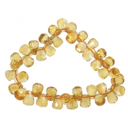 Citrine faceted pear beads bracelet