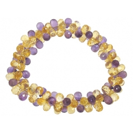 Citrine + Amethyst faceted pear beads bracelet Citrine + Amethyst faceted pear beads bracelet