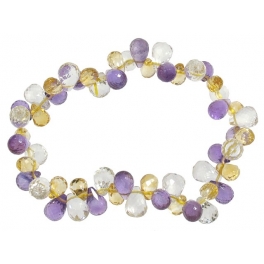 Citrine+Amethyst faceted pear beads bracelet Citrine+Amethyst faceted pear beads bracelet