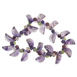 Amethyst faceted flat pear beads bracelet Amethyst faceted flat pear beads bracelet