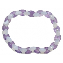 Amethyst + Chalcedony faceted beads bracelet Amethyst + Chalcedony faceted beads bracelet