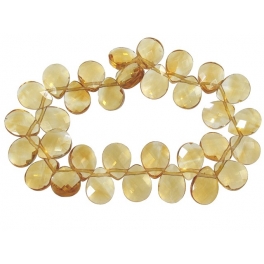 Citrine faceted flat pear beads bracelet