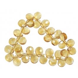 Citrine faceted flat pear beads bracelet