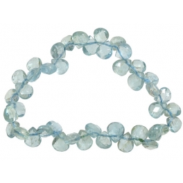 Aquamarine faceted flat pear beads bracelet Aquamarine faceted flat pear beads bracelet
