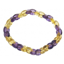 Amethyst + Citrine faceted beads bracelet Amethyst + Citrine faceted beads bracelet