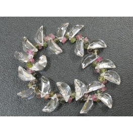White Quartz Crystal faceted beads bracelet White Quartz Crystal faceted beads bracelet