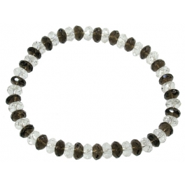 White Quartz Crystal faceted flat beads bracelet White Quartz Crystal faceted flat beads bracelet