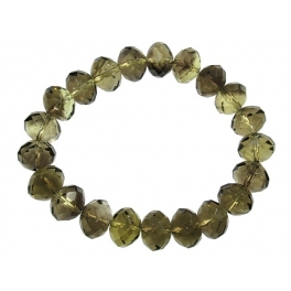 Smoky Quartz faceted flat beads bracelet Smoky Quartz faceted flat beads bracelet