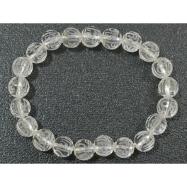 White Quartz Crystal of the six-syllable mantra "Om Mani Padme Hum" beads bracelet White Quartz Crystal of the six-syllable mantra "Om Mani Padme Hum" beads bracelet