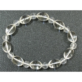 White Quartz Crystal round + marquise beads bracelet White Quartz Crystal round + marquise beads bracelet