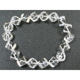 White Quartz Crystal cube beads bracelet White Quartz Crystal cube beads bracelet