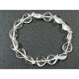 White Quartz Crystal heart beads bracelet White Quartz Crystal heart beads bracelet