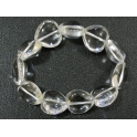 White Quartz Crystal heart beads  bracelet