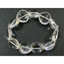 White Quartz Crystal heart beads bracelet White Quartz Crystal heart beads bracelet