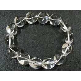 White Quartz Crystal twist heart beads bracelet White Quartz Crystal twist heart beads bracelet