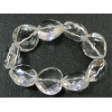 White Quartz Crystal faceted heart beads  bracelet