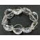 White Quartz Crystal faceted heart beads  bracelet