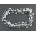 White Quartz Crystal faceted pear beads bracelet