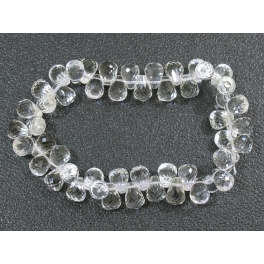 White Quartz Crystal faceted pear beads bracelet White Quartz Crystal faceted pear beads bracelet