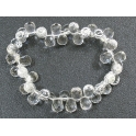 White Quartz Crystal faceted pear beads bracelet