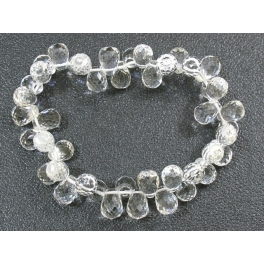 White Quartz Crystal faceted pear beads bracelet White Quartz Crystal faceted pear beads bracelet