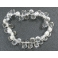 White Quartz Crystal faceted pear beads bracelet