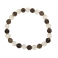 Smoky Quartz + White Quartz faceted round beads bracelet