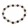 Smoky Quartz + White Quartz faceted round beads bracelet