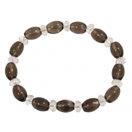 Smoky Quartz + White Quartz beads bracelet Smoky Quartz + White Quartz beads bracelet