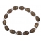 Smoky Quartz barrel + White Quartz faceted flat beads bracelet