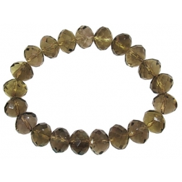 Smoky Quartz faceted flat beads bracelet Smoky Quartz faceted flat beads bracelet