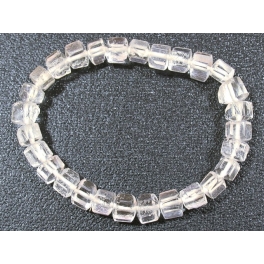 White Quartz Crystal barrel beads bracelet White Quartz Crystal barrel beads bracelet