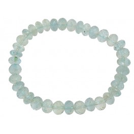 Aquamarine faceted flat beads bracelet Aquamarine faceted flat beads bracelet