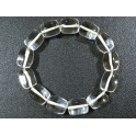 White Quartz Crystal barrel beads bracelet
