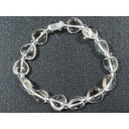 White Quartz Crystal heart beads bracelet White Quartz Crystal heart beads bracelet
