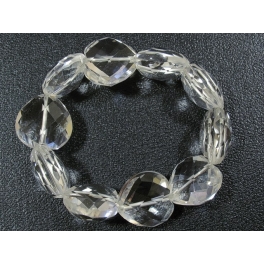 White Quartz Crystal faceted heart beads bracelet White Quartz Crystal faceted heart beads bracelet