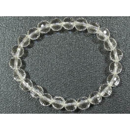 White Quartz Crystal faceted round beads bracelet White Quartz Crystal faceted round beads bracelet