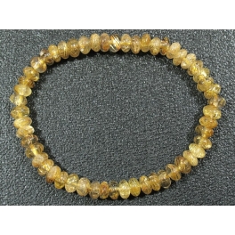 Golden Rutilated Quartz flat beads bracelet Golden Rutilated Quartz flat beads bracelet