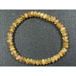 Golden Rutilated Quartz flat beads bracelet
