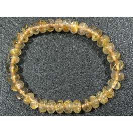 Golden Rutilated Quartz flat beads bracelet