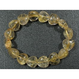 Golden Rutilated Quartz heart beads bracelet Golden Rutilated Quartz heart beads bracelet
