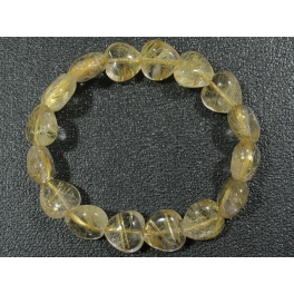Golden Rutilated Quartz heart beads bracelet Golden Rutilated Quartz heart beads bracelet