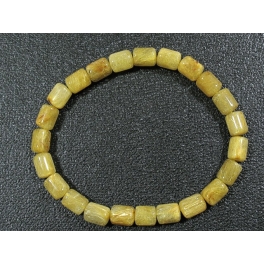 Golden Rutilated Quartz barrel beads bracelet