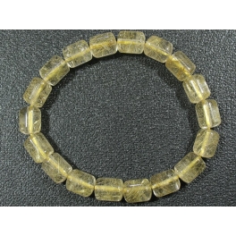 Golden Rutilated Quartz barrel beads bracelet