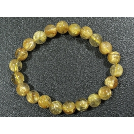 Golden Rutilated Quartz round beads bracelet Golden Rutilated Quartz round beads bracelet